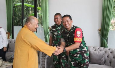 Rawat Toleransi di Lereng Kaloran, Dandim Temanggung Silaturahmi ke Vihara Bodhi Dharma Loka